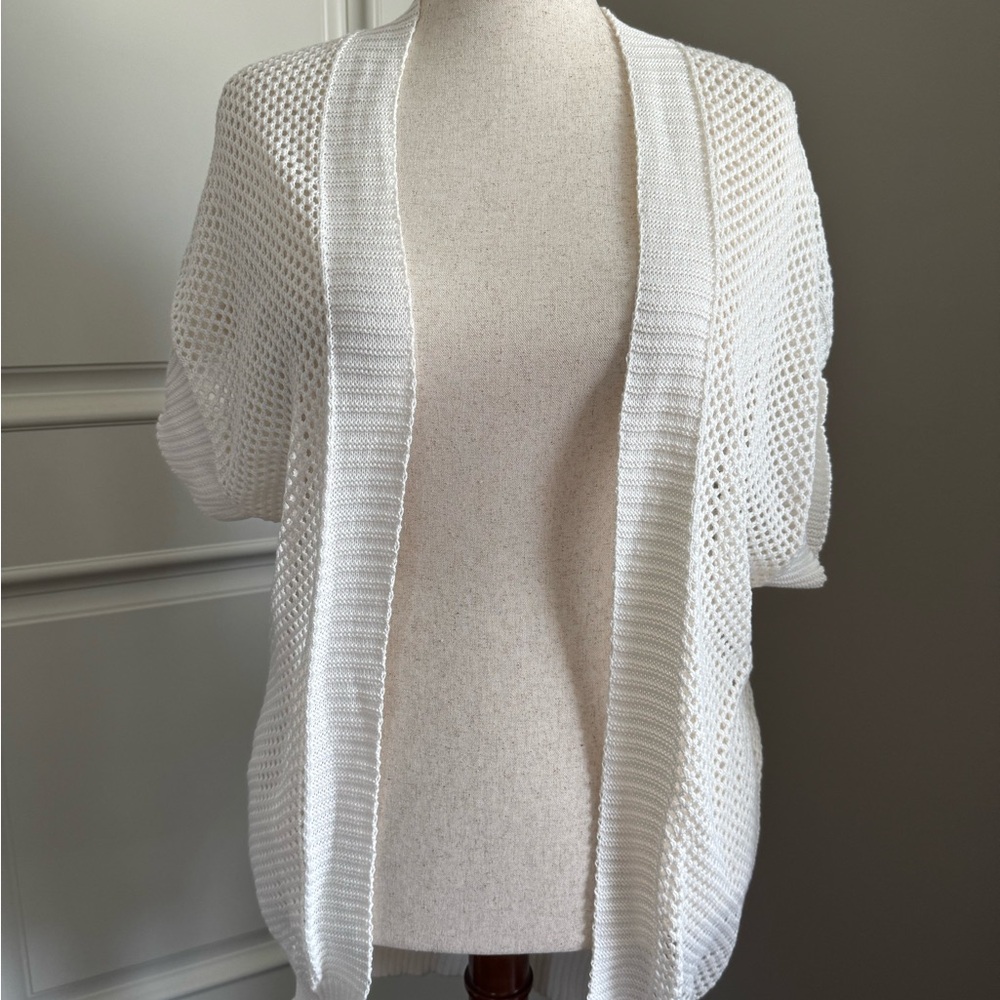 Elegant White Open-Front Sweater